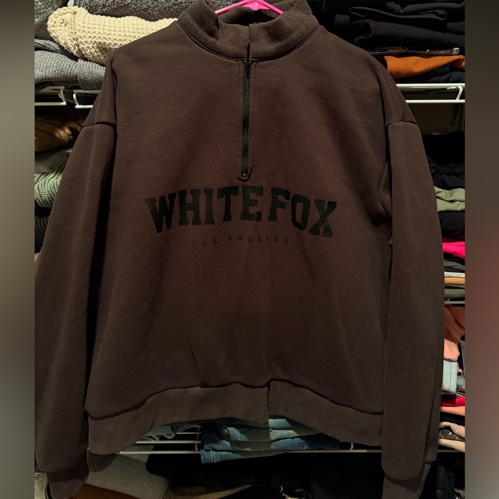White Fox 1/4 Zip Sweatshirt